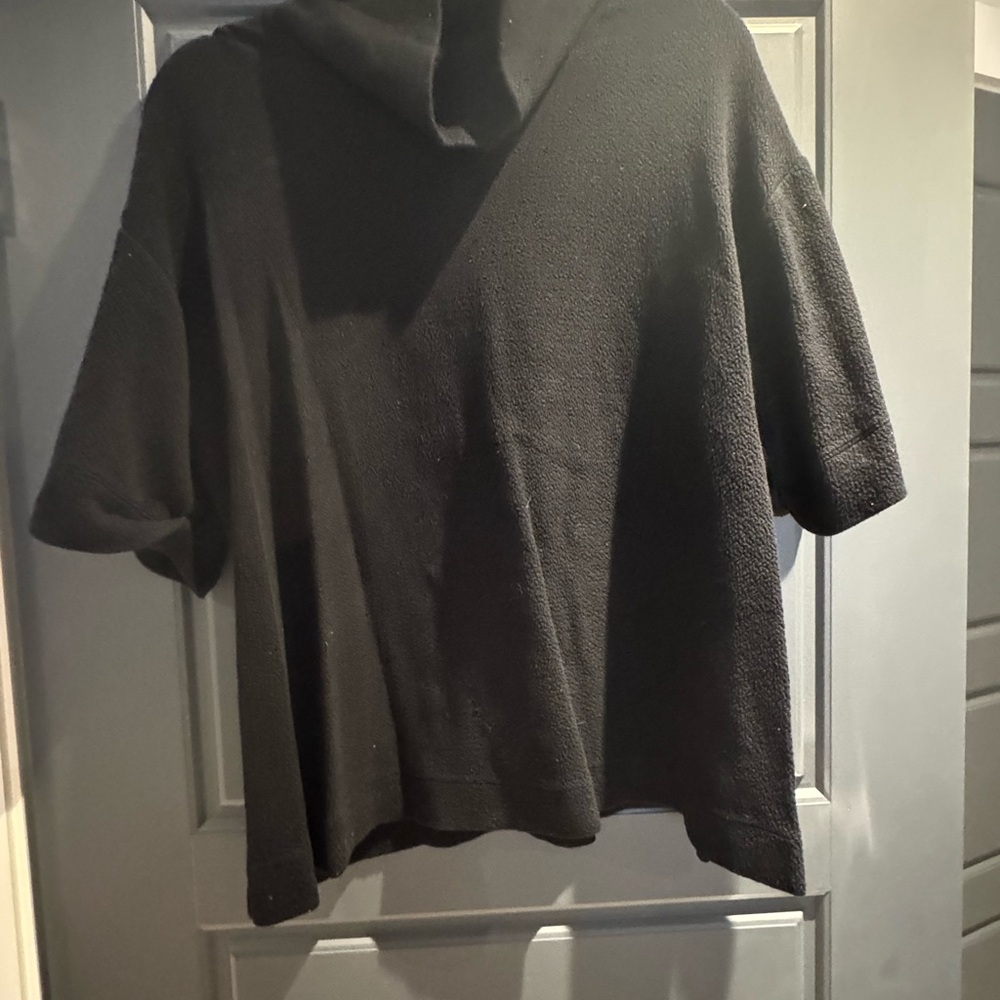 Hatch Black Short Sleeve Turtleneck Sweater M/L | Maternity Layering Pullover